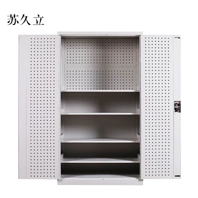 苏久立工具柜加厚铁皮储物柜工厂车间用带抽屉汽修多功能收纳柜通门带网柜灰白色