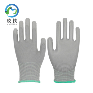 玫铁 PU浸胶涂掌手套 灰色/M码 双