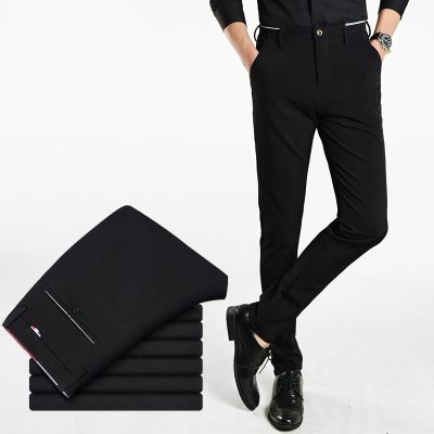 男士裤子修身型男小脚裤黑色西裤上班正装职业装弹力长裤百搭夏季威珺
