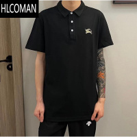 HLCOMAN夏季快手网红新款刺绣珠地polo衫修身百搭半袖精小伙潮牌短袖男