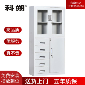 科朔 文件柜铁皮柜资料柜办公室柜子档案柜 偏五斗文件柜 KS-G047