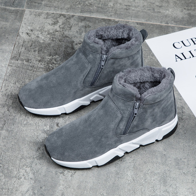 Ideamini东北雪地靴男鞋冬季加厚保暖短靴中帮加绒马丁靴子户外一脚蹬棉鞋靴子