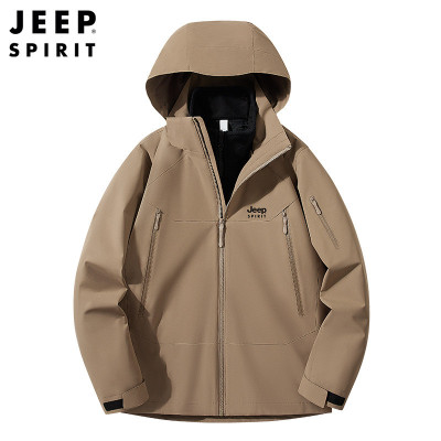 JEEPspirit保暖内胆棉服男可卸外套秋冬三合一加厚两件套9807