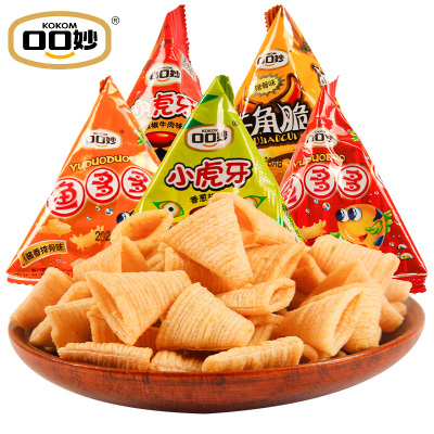 第二份半价-口口妙虎牙脆500g即食零食小吃休闲食品充饥夜宵散装小包装
