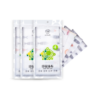 禧天龙洗碗抹布厨房不易沾油加厚家用洗碗巾吸水百洁布清洁巾4片装
