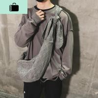 男士斜挎包帆布大容量背包学生潮牌日系ins挎包个性潮流女单肩包NEW LAKE