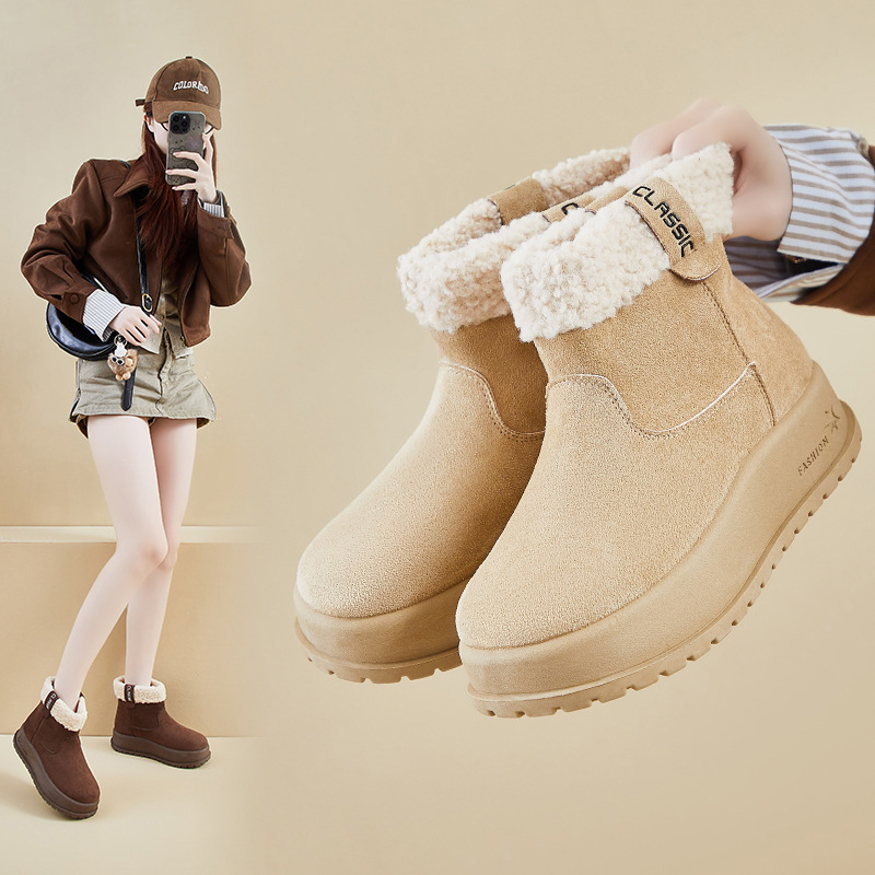 加绒高帮雪地靴女冬季新款学生ins韩版保暖休闲厚底增高_3_910