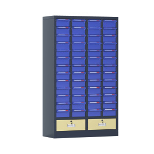 臻远 ZYLJG-W88 零件柜抽屉式工具柜电子元件柜螺丝柜物料柜 52抽蓝色无门加二斗大号