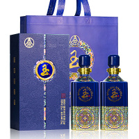 五粮液 五粮玉酒醇酿 宝石蓝 52度555ml*2瓶 浓香型白酒礼盒(送手提袋)