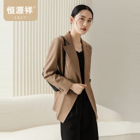 恒源祥西装女春秋新款小个子英伦风两粒扣翻驳领小西服气质通勤ol
