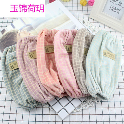 韩版秋冬季女士长款防污袖套 可爱毛绒织标学生护袖头 办公套袖筒