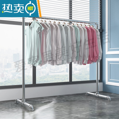 敬平镀锌水管钢管挂衣架简易落地室内阳台双杆晒被架加厚晾衣架凉衣架