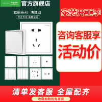 施耐德电气 开关插座 皓朗清雅白色 插座 86型插座面板 家用墙壁式 五孔一开弱电插座 开关 空调插座 带USB电源插座