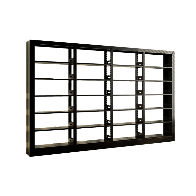 臻远 ZY4072609 钢制书架资料架 单面6层一列四组黑色 3700*300*2000mm