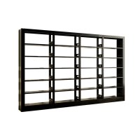 臻远 ZY4072609 钢制书架资料架 单面6层一列四组黑色 3700*300*2000mm