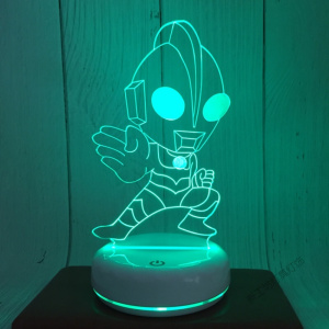 苏宁放心购 卡通动漫奥特曼小夜灯插电床头灯创意梦幻个性3d台灯卧室迷你节能