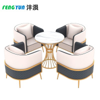 沣涢 办公沙发 一桌四椅700腰型桌 套