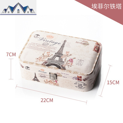欧式皮革首饰收纳盒家用耳环耳钉戒指手表饰品整理盒子大容量防尘 三维工匠