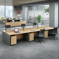 域赢职员桌办公桌屏风员工桌工作位屏风卡座隔断现代简约六人位含柜