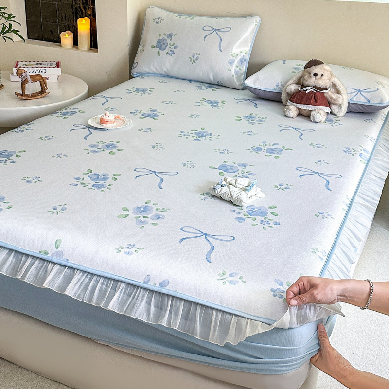 床笠款冰藤席冰丝凉席三件套2026新款夏天单人空调席可机洗软席子