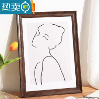 敬平简约画框装裱挂墙大相框摆台A3a4展示框架16寸4开K8k海报拼图定制 咖啡色 4K/四开[可放38*53厘米]