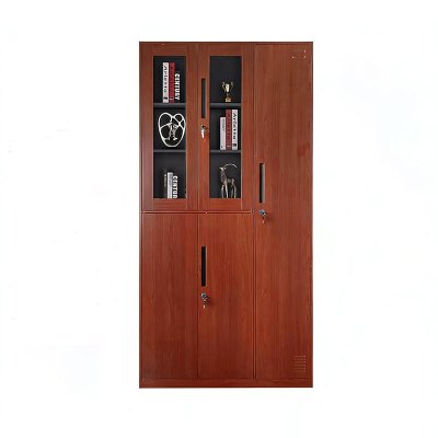 豫众诺 钢制更衣柜 红木纹五门更衣 台