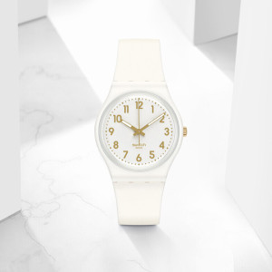 Swatch斯沃琪瑞士手表简约夜光学生男女防水指针式石英表