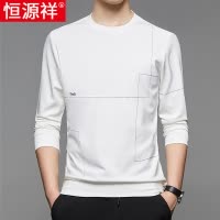 恒源祥卫衣男2024新款春秋季圆领长袖t恤中年休闲打底衫体恤上衣