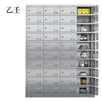 乙壬304不锈钢食堂带锁餐具柜40门餐盘柜钥匙锁1800*1350*400