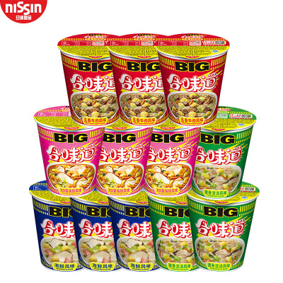 日清(NISSIN)合味道BIG装大杯杯面108g*12杯组合速食方便面泡面