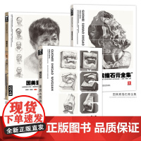 国美素描头像人物石膏五官头像临摹书全集教程范本照片联考高考校考专升本美术生对临面部结构绘画画教学对画写生五官局部大8开