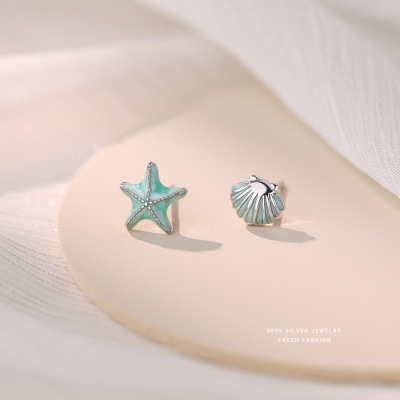 海洋系列度假风海星海螺耳钉女轻奢高级感百搭小众设计耳饰批发送女朋友老婆情人节七夕生日礼物