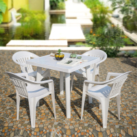 户外椅子塑料桌子沙滩休闲椅塑料桌椅大排档塑料椅子 92圆桌(有档)