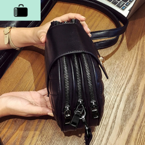 三层拉链斜挎包女包包夏女士新款2020流行包软皮菱格包百搭小圆包NEW LAKE女斜挎包