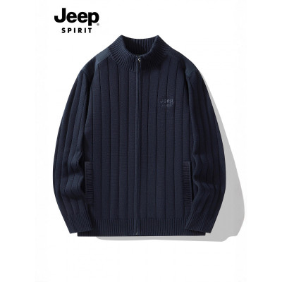 JEEP SPIRIT 202衣男秋冬新款舒适保暖宽松休闲开衫针织衫外套