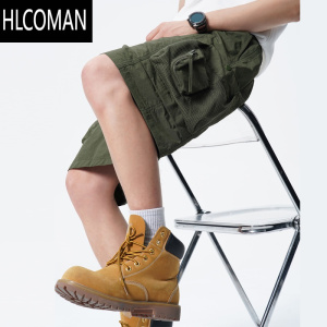 HLCOMAN军绿色复古休闲短裤男夏美式机能风运动登山裤户外百搭工装五分裤