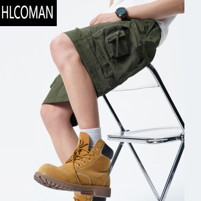 HLCOMAN军绿色复古休闲短裤男夏美式机能风运动登山裤户外百搭工装五分裤