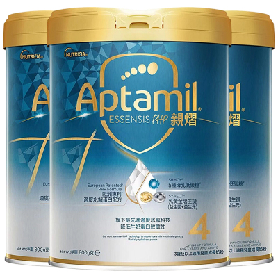 [3罐装]Aptamil香港原装进口爱他美奇迹白罐亲熠4段3岁以上适度水解婴幼儿配方奶粉800g