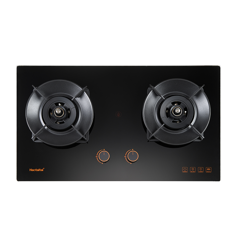 Haotaitai家用燃气灶JZT-X409 5.2kW大火力左右双灶智能防干烧安全灶可调底壳保洁铝炉头精铜燃烧器天然气