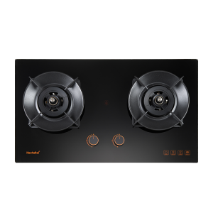 Haotaitai家用燃气灶JZT-X409 5.2kW大火力左右双灶智能防干烧安全灶可调底壳保洁铝炉头精铜燃烧器天然气