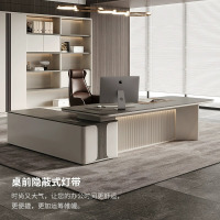 总裁桌大班台大气经理办公桌椅组合办公室家具 现代轻奢办公老板桌