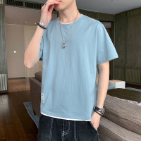 短袖T恤男夏季新款百搭帅气韩版潮牌圆领印花纯棉体恤衫