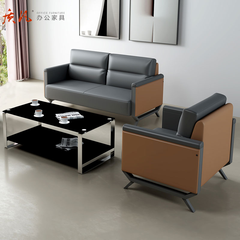 质凡贵宾单人沙发高档办公沙发组合 单人+三人位+长茶几