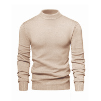 半高领男士毛衣纯色净版长袖加厚500g大码针织衫男