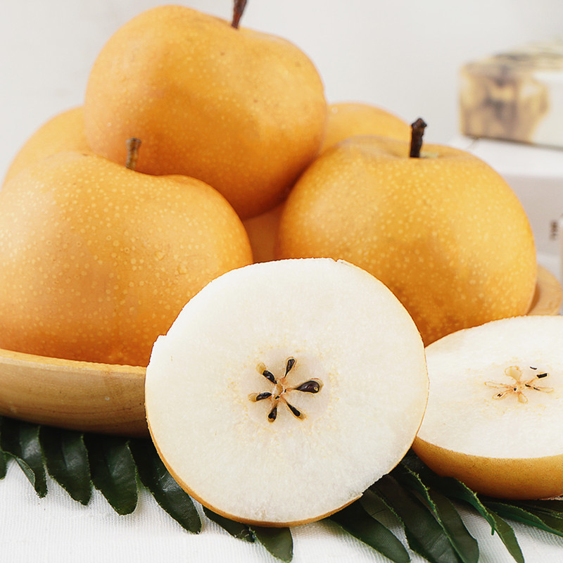 [熊猫鸟]山东莱阳秋月梨 净重4.5斤中果(共7-9枚装) 当季水果 现摘现发 香甜可口