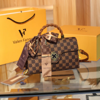 MKJVF棋盘格盒子小方包包女2023新款老花箱子复古百搭单肩手提包斜挎小包