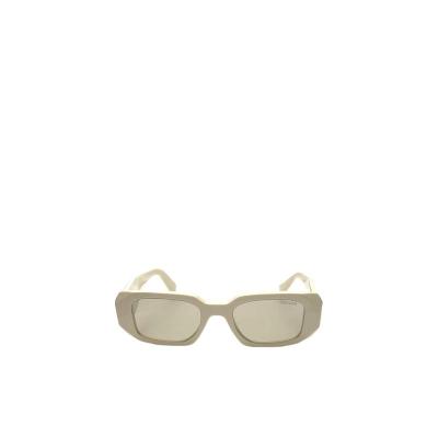 普拉达(PRADA)女款太阳镜矩形镜框有色镜片时尚百搭配饰字母标志 裸色