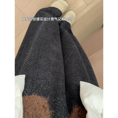 黑色加绒裤女秋冬季新款加绒加厚棉裤外穿小个子阔腿裤子_264_581