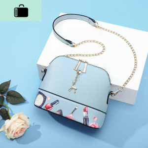 贝壳包包 女包 新款2020超火ins链条小包女士单肩斜挎包迷你学生NEW LAKE 蓝色女斜挎包 蓝色