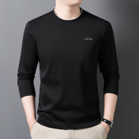 纯色圆领男士长袖T恤春秋季新款韩版时尚休闲青年男士百搭上衣